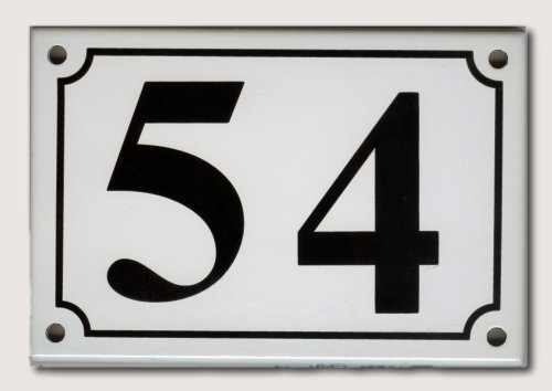 House Number Rectangel White enamel plate with Black numbers 150mm wide x 100mm high   $110
