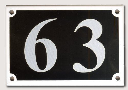 House Number Rectangel Black enamel plate with White numbers 150mm wide x 100mm high   $110